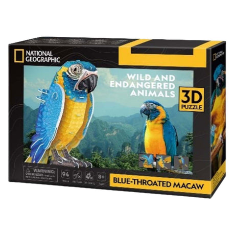 Kubisches lustiges 3D-Puzzle National Geographic Ara, 94 Teile.