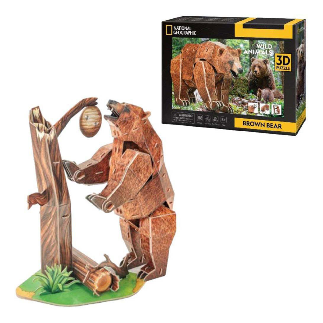 Kubisches lustiges 3D-Puzzle National Geographic Braunbär