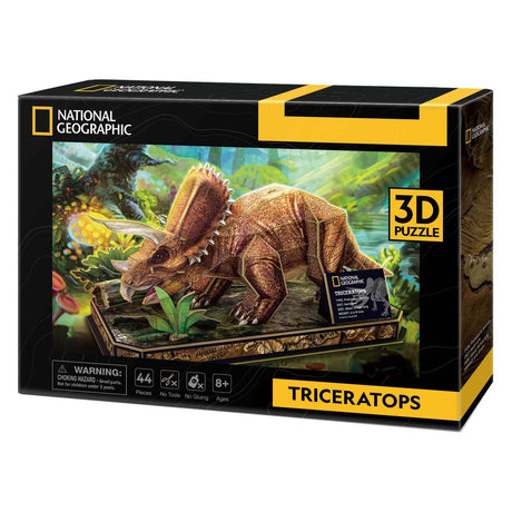 Kubisches lustiges 3D-Puzzle Triceratops – Holzbausatz
