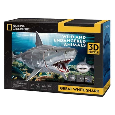 Kubischer Spaß National Geographic – 3D-Puzzle – Weißer Hai