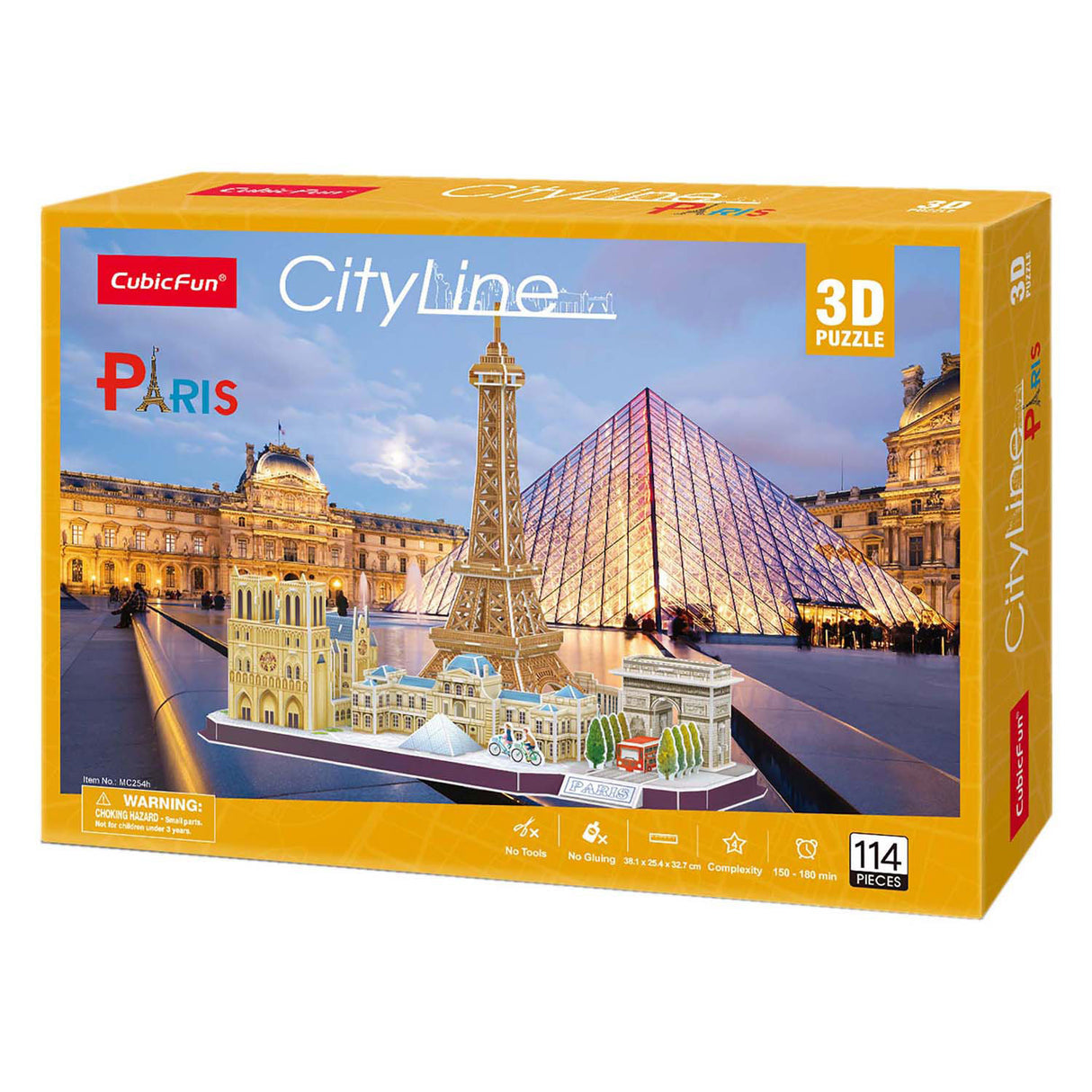 Kubisches lustiges 3D-Puzzle „City Line Paris“.