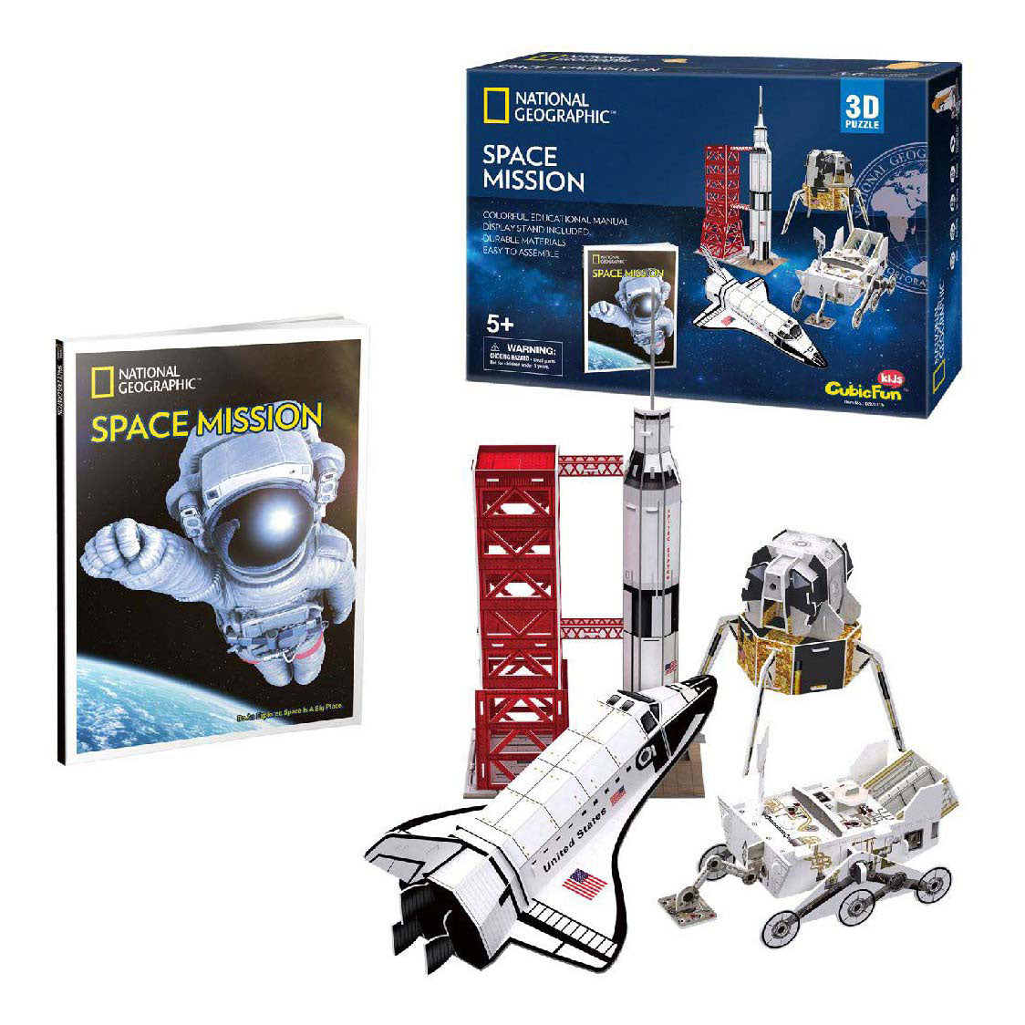 Kubisches, lustiges 3D-Puzzle, nationale geografische Weltraummission
