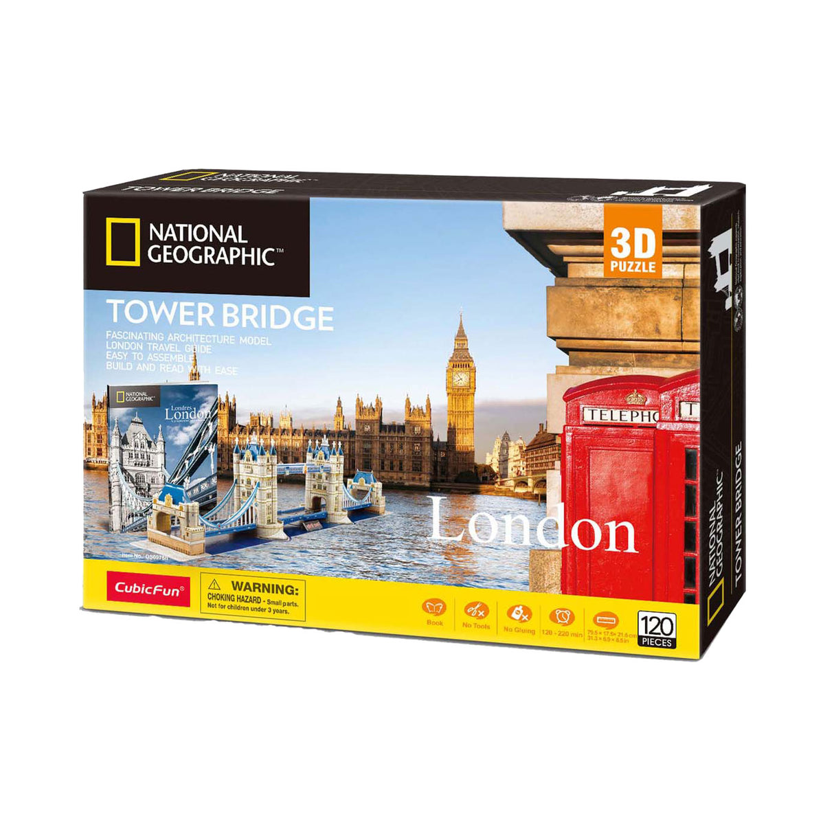 Kubisches lustiges 3D-Puzzle National Geographic Tower Bridge
