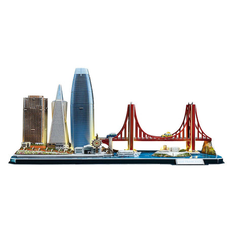 Kubisches lustiges 3D-Puzzle City Line San Francisco mit LED-Beleuchtung