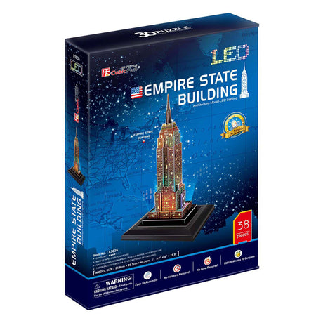 Kubisches, lustiges 3D-Puzzle „Empire State Building“ mit LED-Beleuchtung