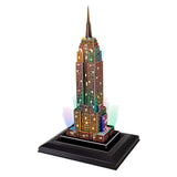 Kubisches, lustiges 3D-Puzzle „Empire State Building“ mit LED-Beleuchtung