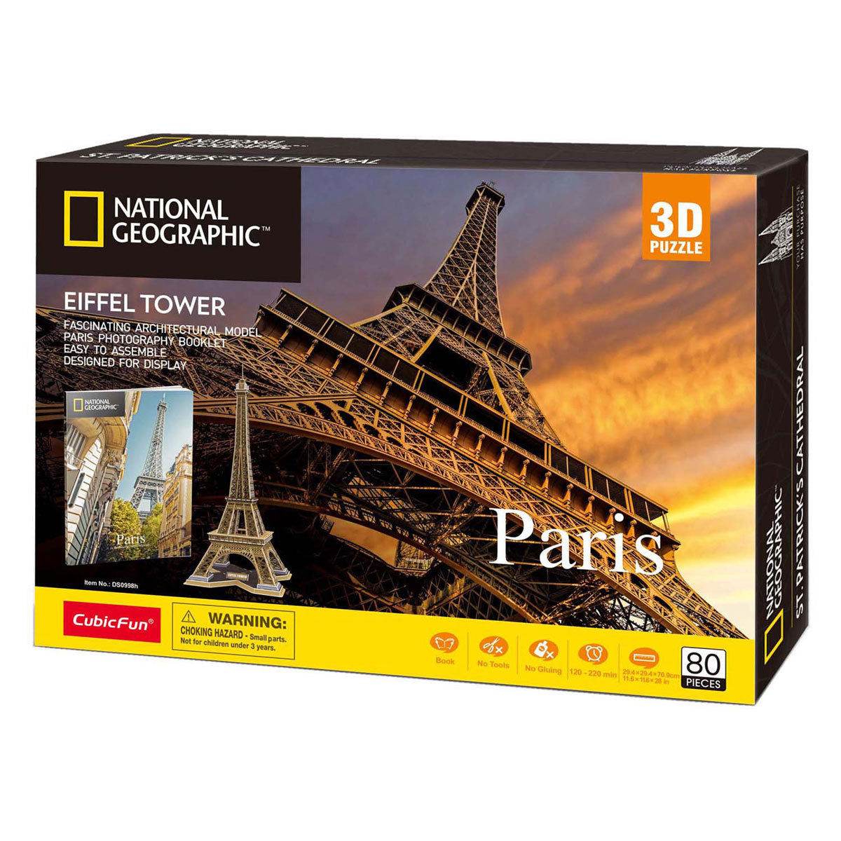 Kubisches lustiges 3D-Puzzle National Geographic Eiffelturm