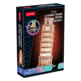 Würfelspaßiges 3D-Puzzle Turm von Pisa mit LED-Beleuchtung