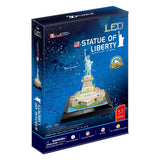 Kubisches lustiges 3D-Puzzle „Freiheitsstatue“ mit LED-Beleuchtung