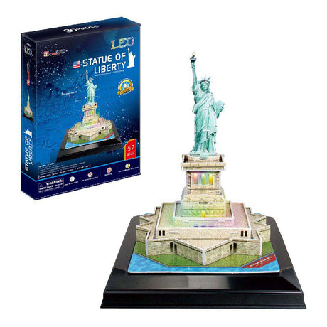 Kubisches lustiges 3D-Puzzle „Freiheitsstatue“ mit LED-Beleuchtung