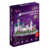Würfelspaßiges 3D-Puzzle Schloss Neuschwanstein mit LED-Beleuchtung