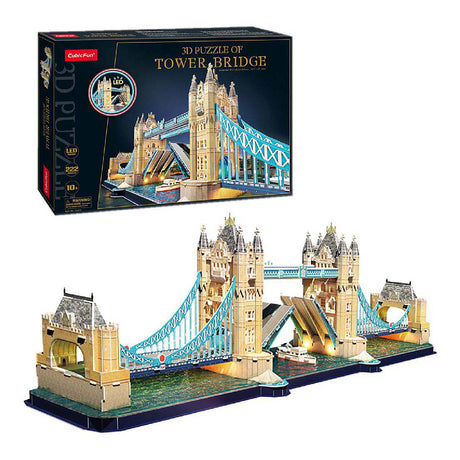 Würfelspaßige 3D-Puzzle-Turmbrücke – mit LED-Beleuchtung – ab 10 Jahren
