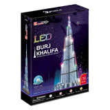 Kubisches lustiges 3D-Puzzle Burj Khalifa mit LED-Beleuchtung