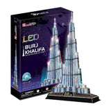 Kubisches lustiges 3D-Puzzle Burj Khalifa mit LED-Beleuchtung