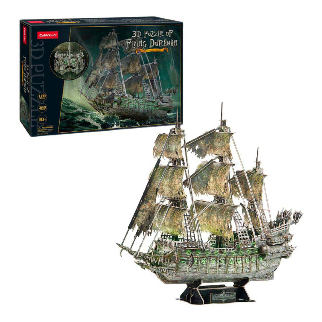 Kubisches lustiges 3D-Puzzle „fliegender Holländer“ mit LED-Beleuchtung