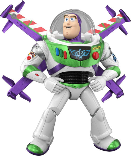 Mattel Disney und Pixar Toy Story Flight Mode Hi-Tech Edition – Buzz Lightyear im Maßstab 30 cm und 35+ Sounds – Niederländisch