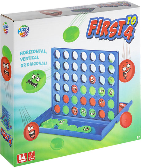Grafix 4 in a row Brettspiele für Kinder Erwachsene – Denkspiel – klassisches Brettspiel für die Spielhalle – Spiele für Kinder