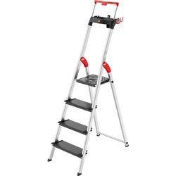Hailo Trittleiter L100 und 131, mit Multifunktionswaage und Stützbügel, bis 150 kg, 4 Stufen
