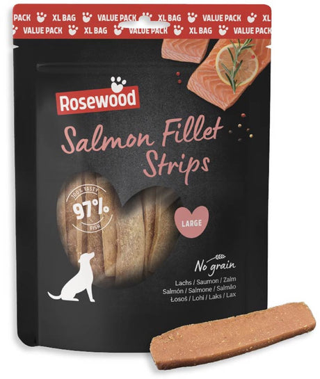 Rosewood Lachsfiletstreifen großer Hundesnack Lachs 400 g – 97 % Lachs – getreidefrei – Lachssnack
