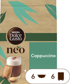 Nescafé Dolce Gusto Neo Kaffeepads und Cappuccino-Beutel – 5x 6 Pads + 6 Beutel für 6 Tassen Kaffee