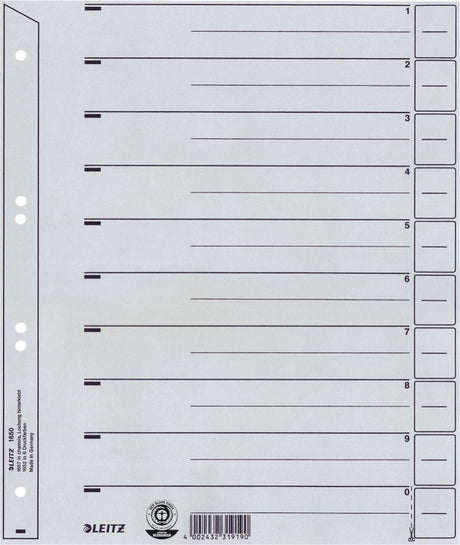 Leitz Zahlentafeln 1650 aus grauem Karton