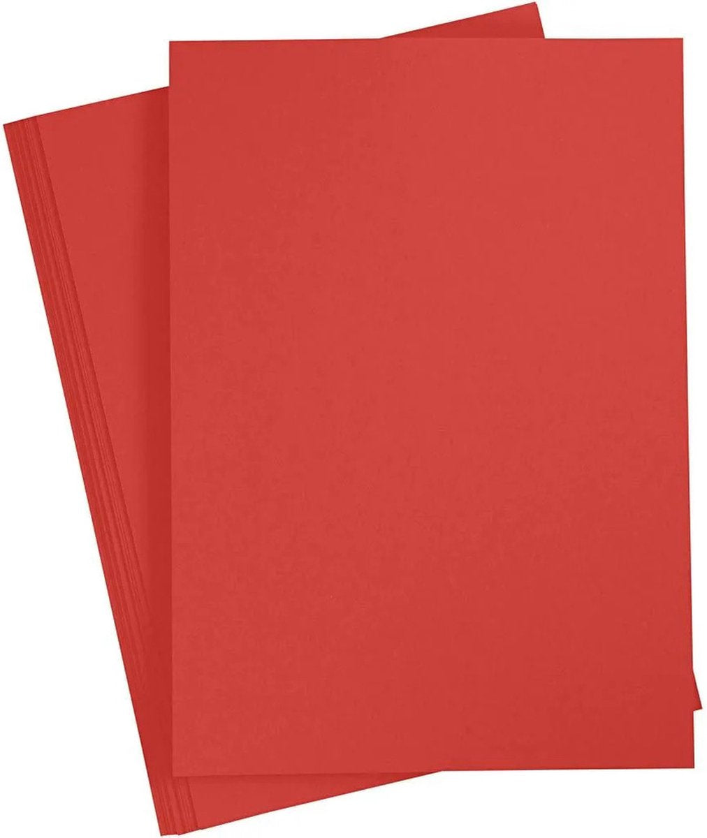 Creativ Company Colored Pardboard Christmas Red A4, 20 Blätter