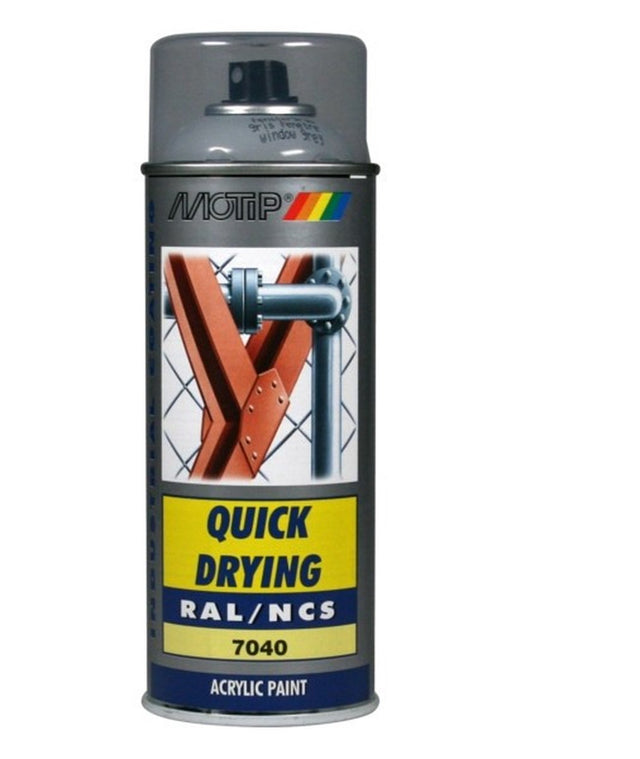 Motip Industrie-Acryllack Hochglanz RAL 7040 Fenstergrau – 400 ml.