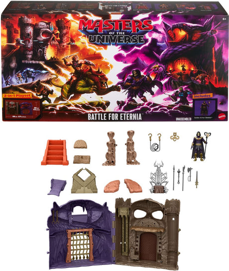 Masters of the Universe Battle for Eternia Spielset – Castle Grayskull, Snake Mountain und Skeletor