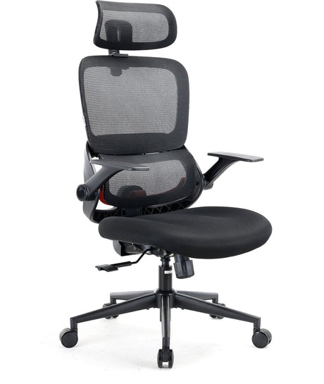 Sihoo b100 ergonomische bureaustoel - 2d klaparmleuningen - dubbele lendensteun - verstelbare hoofdsteun - zwart