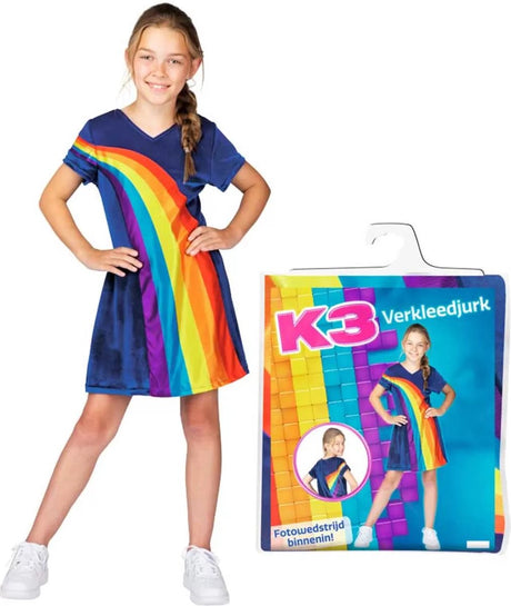 Studio 100 k3 Kostüm – Regenbogenblau, 3–5 Jahre