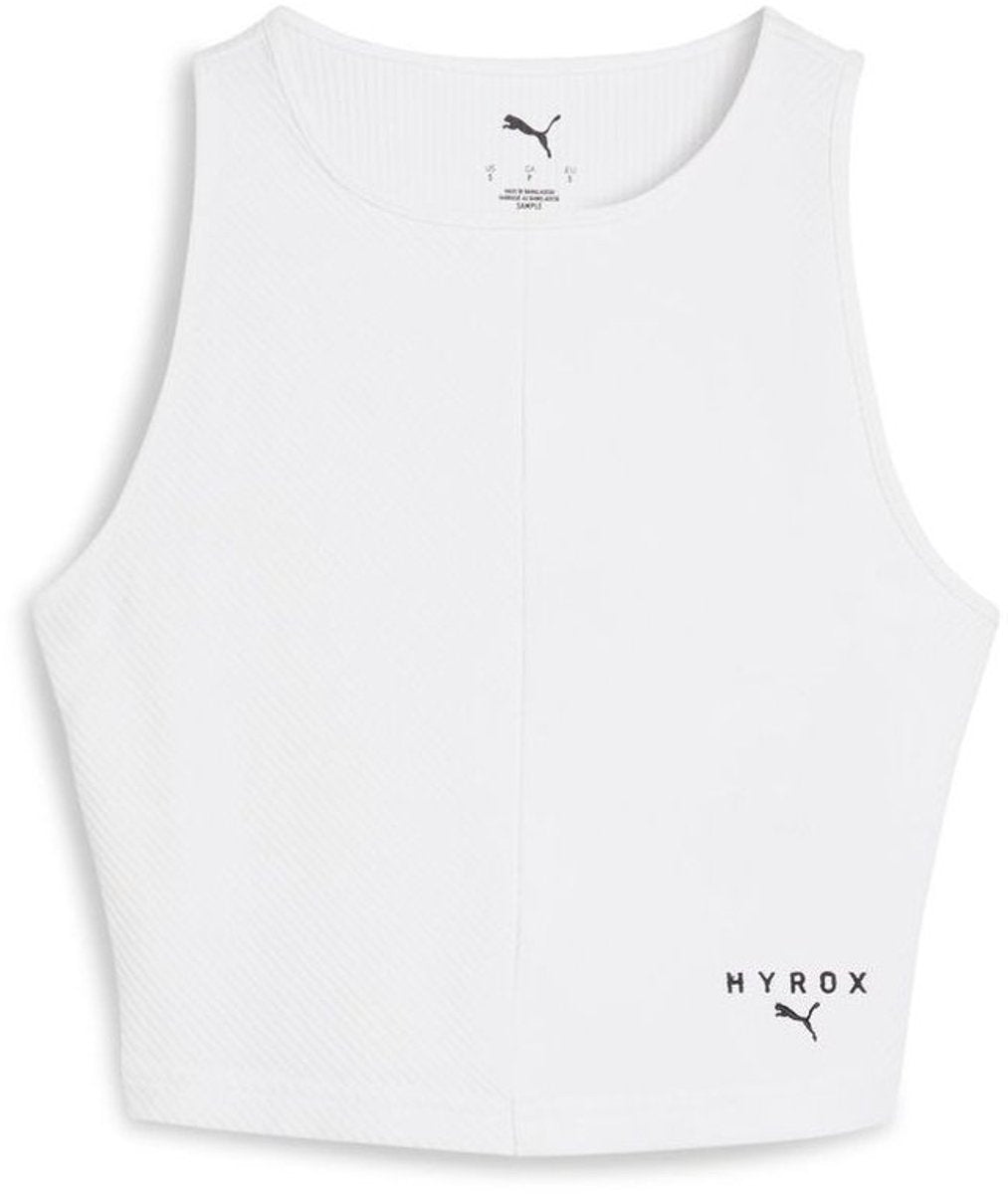 Puma x hyrox rib crop mouwloos t-shirt wit s vrouw