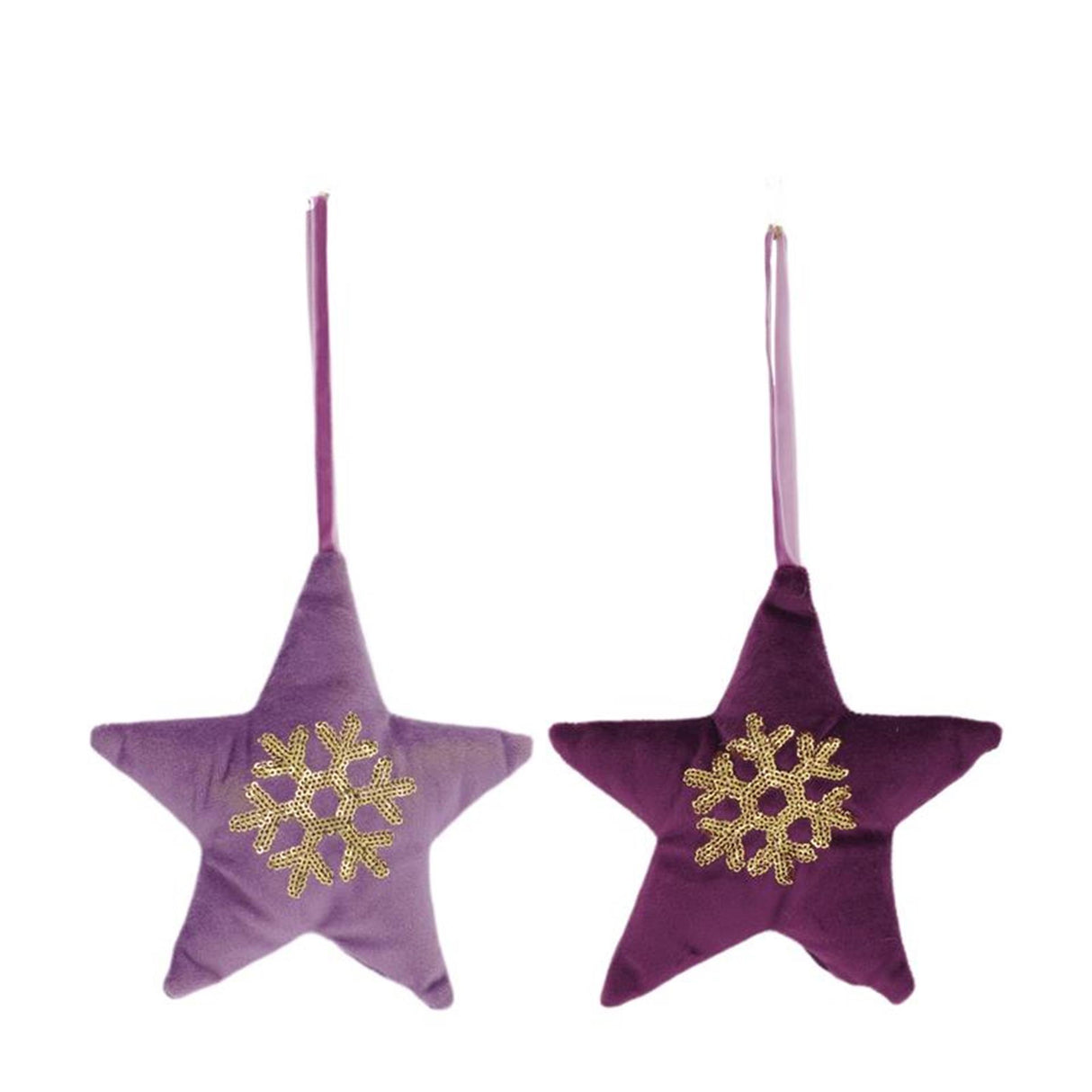 Dijk natural collections ster polyester met hanger 14x13.5x2.5cm paars