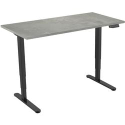 Sitz-Steh-Schreibtisch Euroseats aus schwarzem Betonmetall