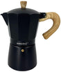 Kinghoff Espressokocher kh-1888 aus Aluminium – 12 Tassen – schwarz mit Holzgriff – induktionsgeeignet – 600 ml – Perkolator