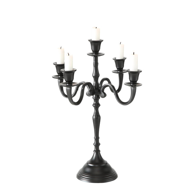 Boltze Home Kerzenständer Victoria ã˜30xh40cm schwarzes Aluminium (ohne Kerzen)