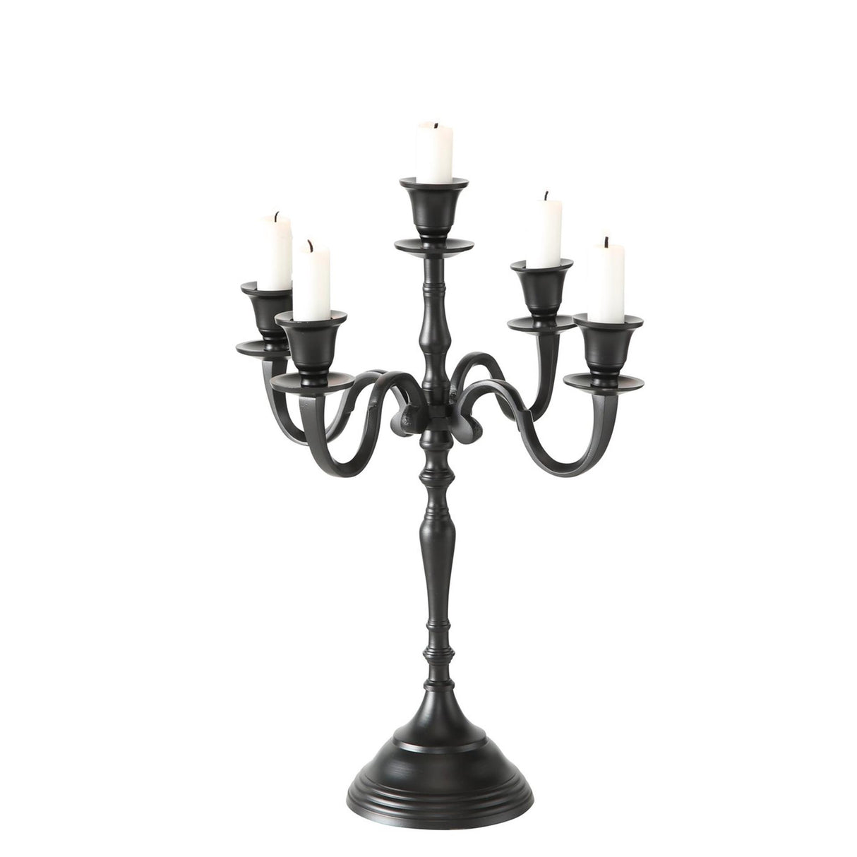 Boltze Home Kerzenständer H40cm schwarz Aluminium 5-armig