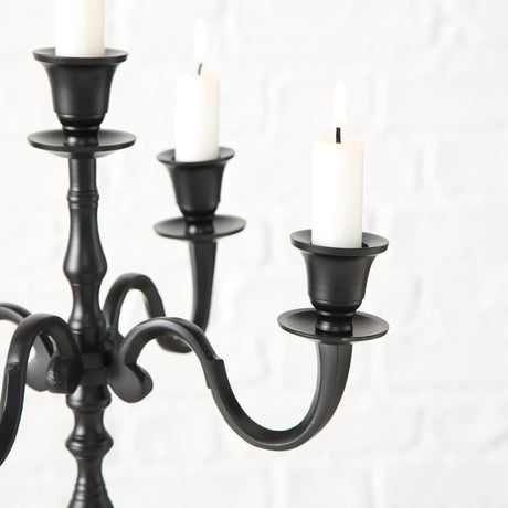 Boltze Home Kerzenständer H40cm schwarz Aluminium 5-armig