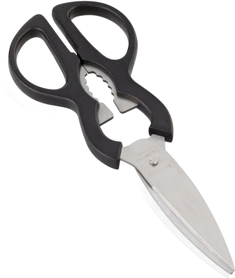 Leifheit Sterling Schere - Küchenschere - Haushaltsschere - inkl. Flaschenöffner - Edelstahl - Schwarz