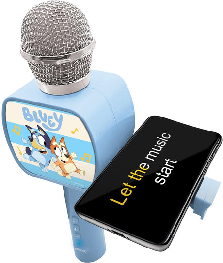 Lexibook bluey draadloze microfoon met luidspreker, stemvervormer, uitschuifbare telefoonhouder en bluetooth-optie