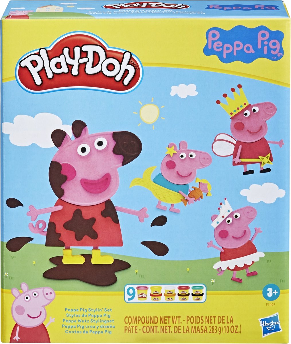 Play-Doh Peppa Pig Styling-Spielset – Modelliermasse – inklusive 9 Töpfen