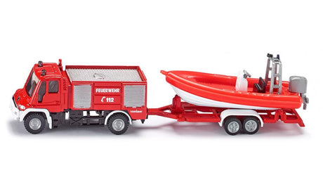 Siku 1636 Unimog Feuerwehr mit Boot 167x29x42mm