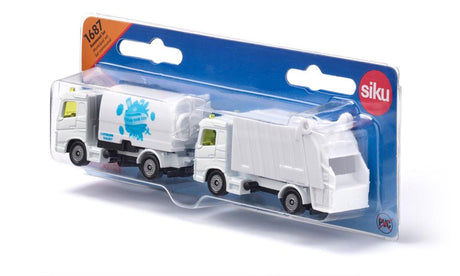 Siku Set Kommunalwerk Kehrmaschine und Müllwagen 1:87 Nr. 1687