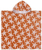 Bade-Essentials – Poncho – schnell trocknende Mikrofaser – recyceltes Material – Kind – Seestern-Print – Orange