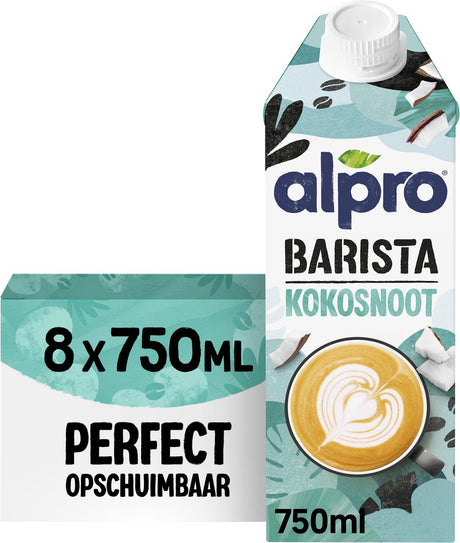 Alpro Barista Kokosmilch auf pflanzlicher Basis – perfekt für Kaffee – laktosefrei – 8 x 750 ml