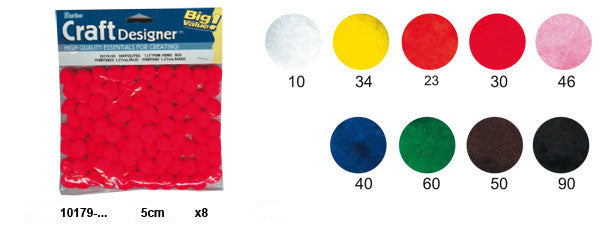 Darice • Pompons 5cm 8 Stück dunkelrosa