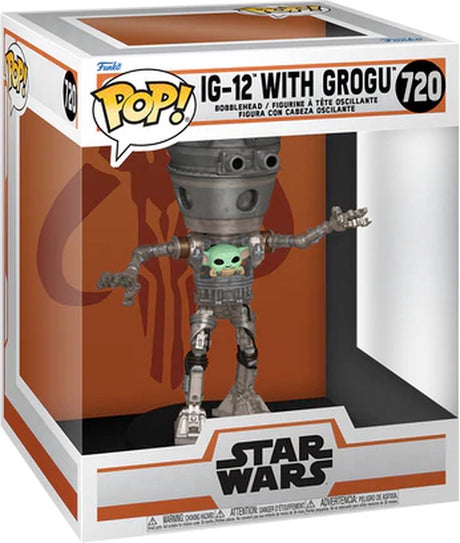 Funko Pop Deluxe: Star Wars: The Mandalorian – IG-12 mit Grogu Pop #720