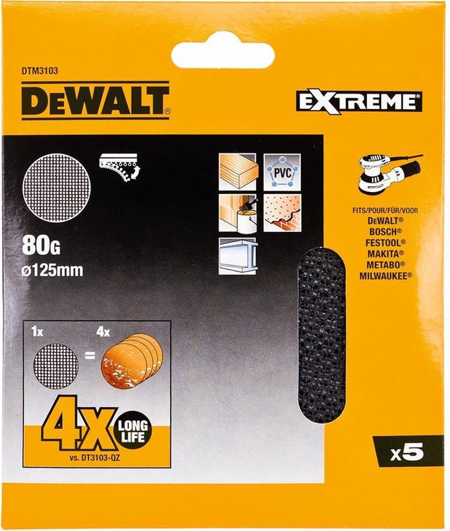 Dewalt dtm3103 Mesh-Schleifgitter ø 125 mm K80 VE=5