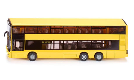 Siku 1884, Herren-Doppeldecker-Stadtbus, 1:87, Metall-Kunststoff, gelb, Gummireifen