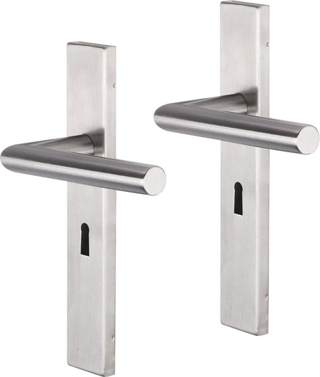 Impresso deurkruk - harrow - voor binnen - vierkant deurschild met sleutelgat - rvs - 2 stuks