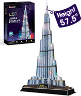 Kubisches lustiges 3D-Puzzle Burj Khalifa mit LED-Beleuchtung